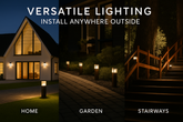 Modern 8 pack LED Outdoor Solar Powered Mounted Wall Light – IP44 Waterproof